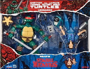 Teenage Mutant Ninja Turtles X Stranger Things Leonardo vs Eleven Action Figure Review